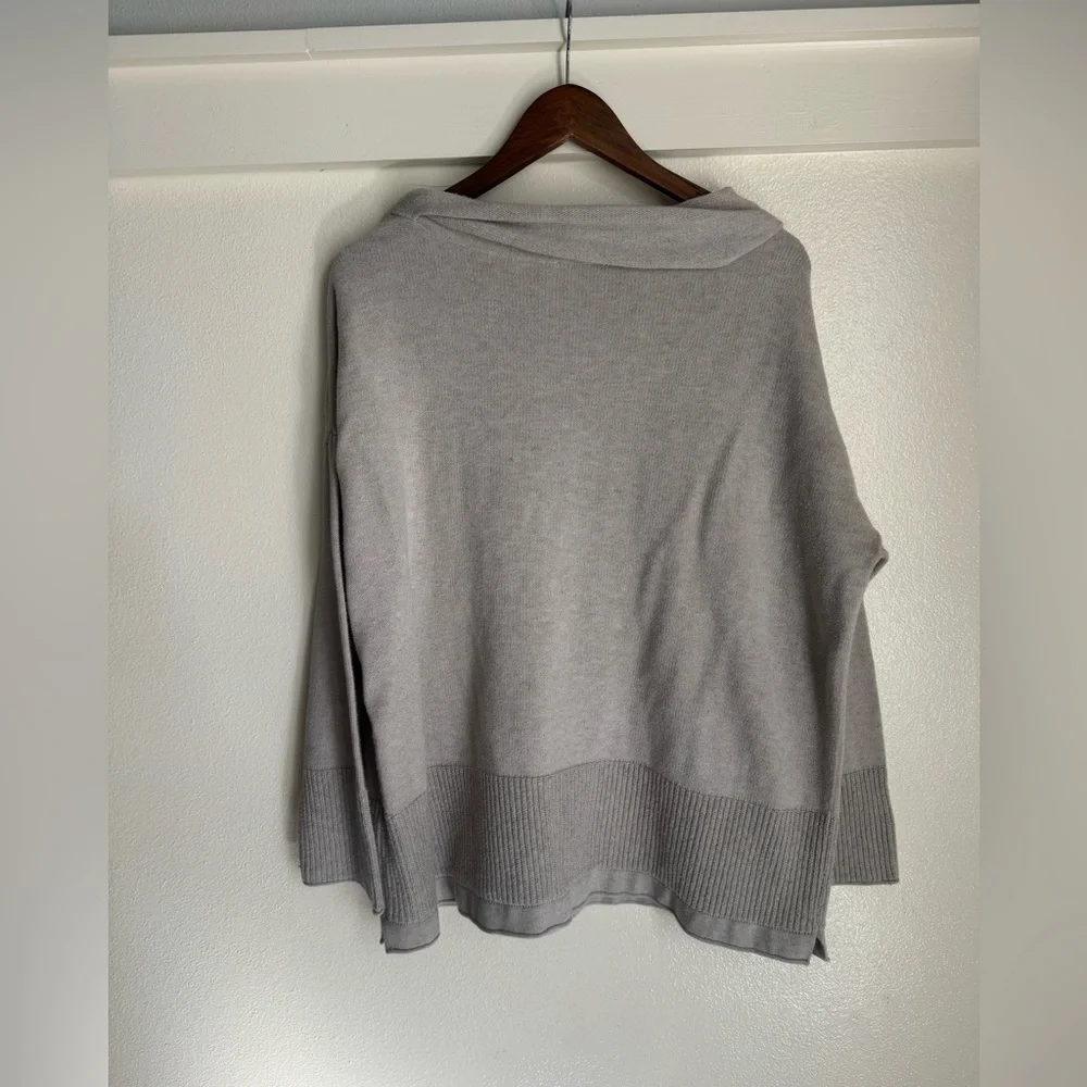 Pure Jill XL Gray Cowl Neck Sweater Soft Knit Relaxed Fit Casual Minimalist Top